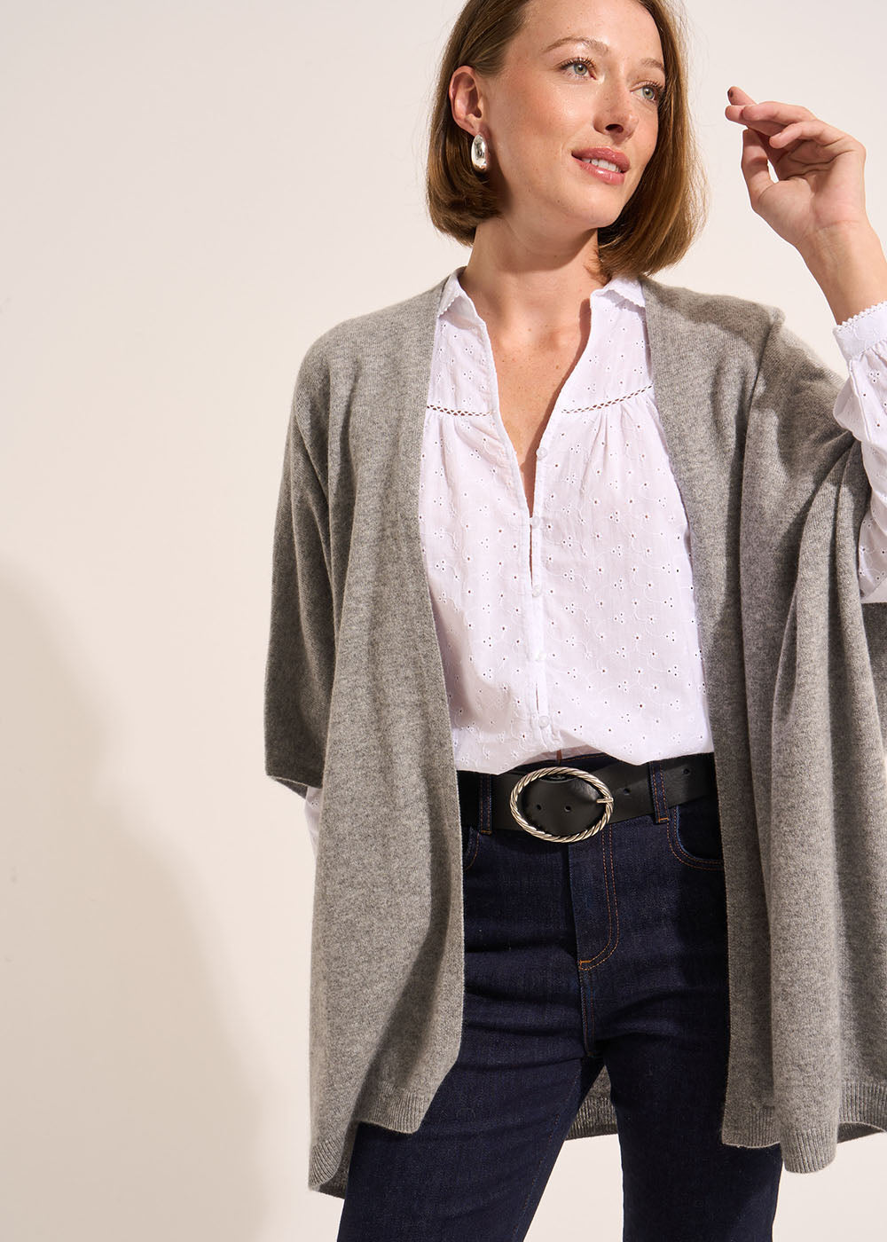 GWENAELLE Gilet coupe ample en cachemire - 4 - Sud Express - Sud Express