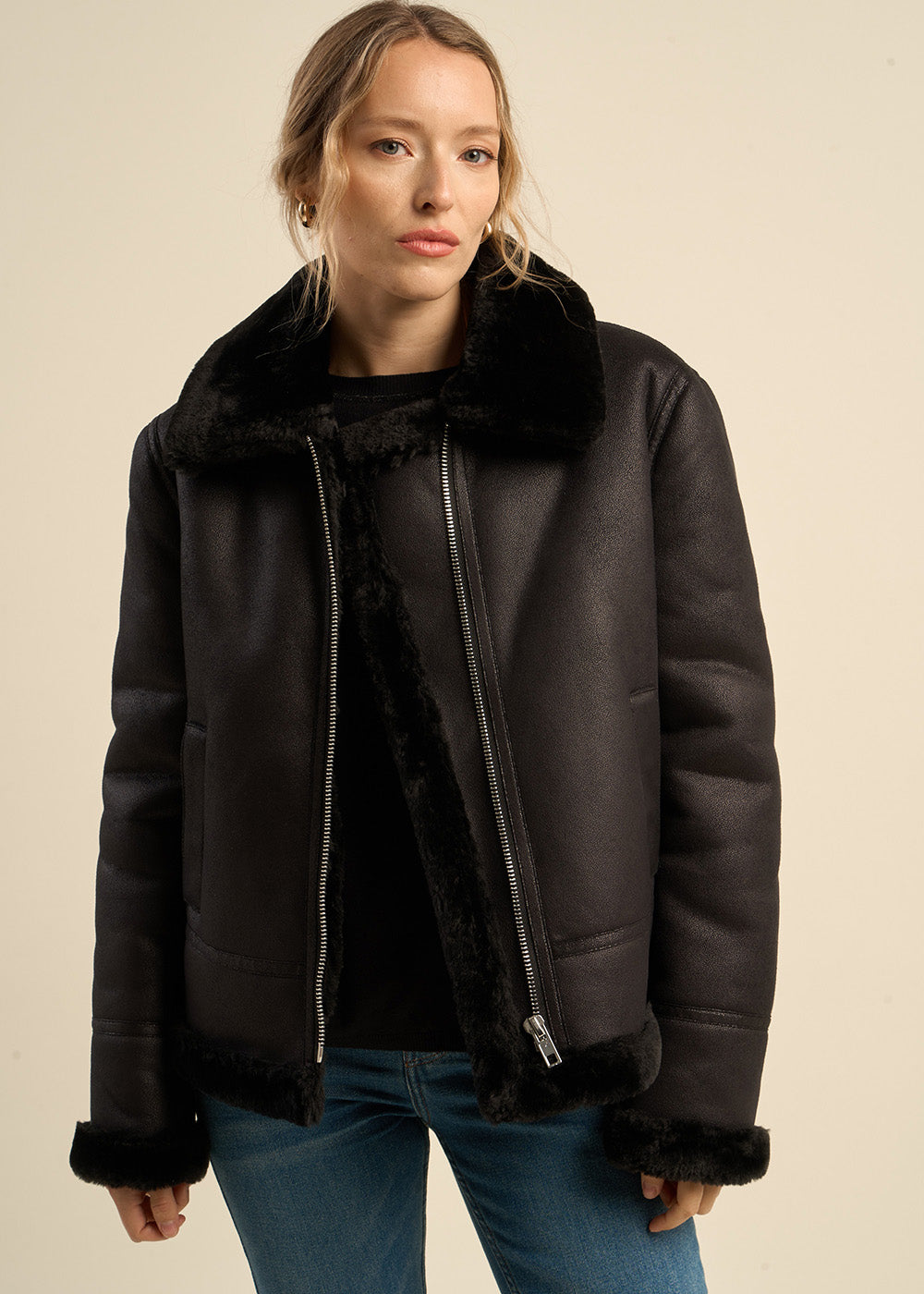 MALVINO Blouson en fausse peau lainée - 1 - Sud Express - Sud Express