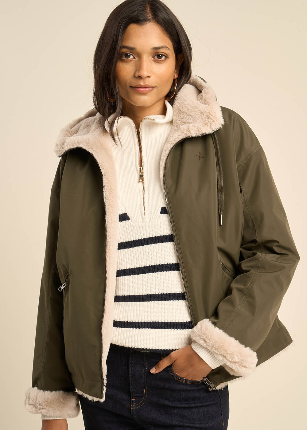 VABARIA Parka courte réversible - 1 - Sud Express - Sud Express