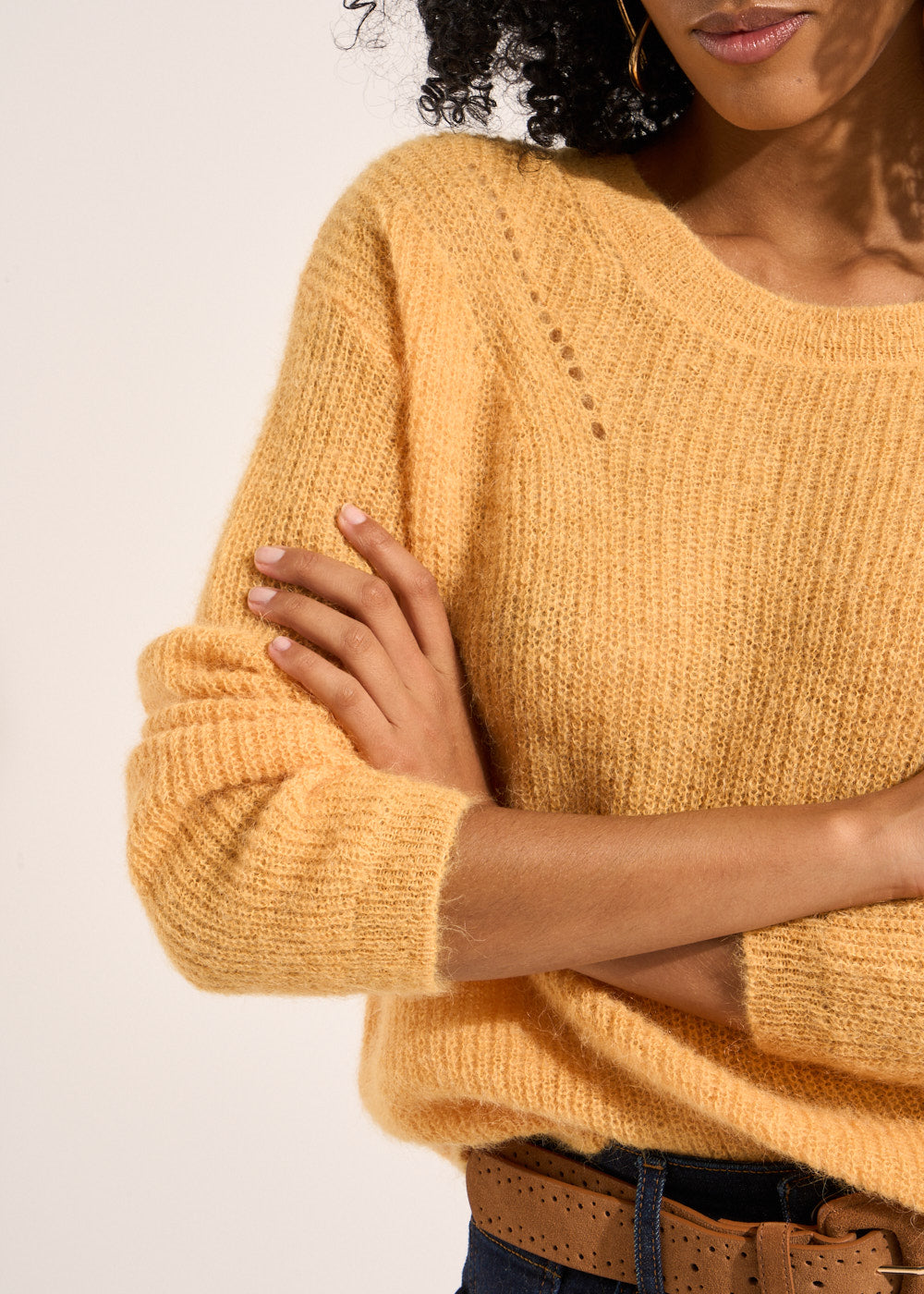 MONCOEURO Pull col rond à détails tricotés - 4 - Sud Express - Sud Express