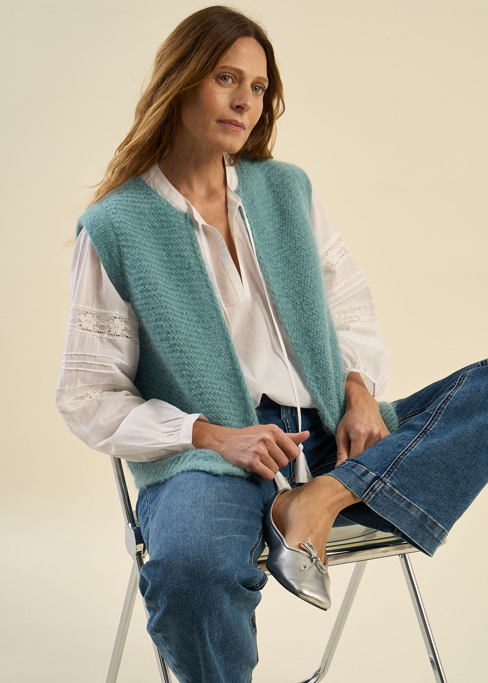 GOTANA Gilet court sans manches en mohair - 1 - Sud Express - Sud Express