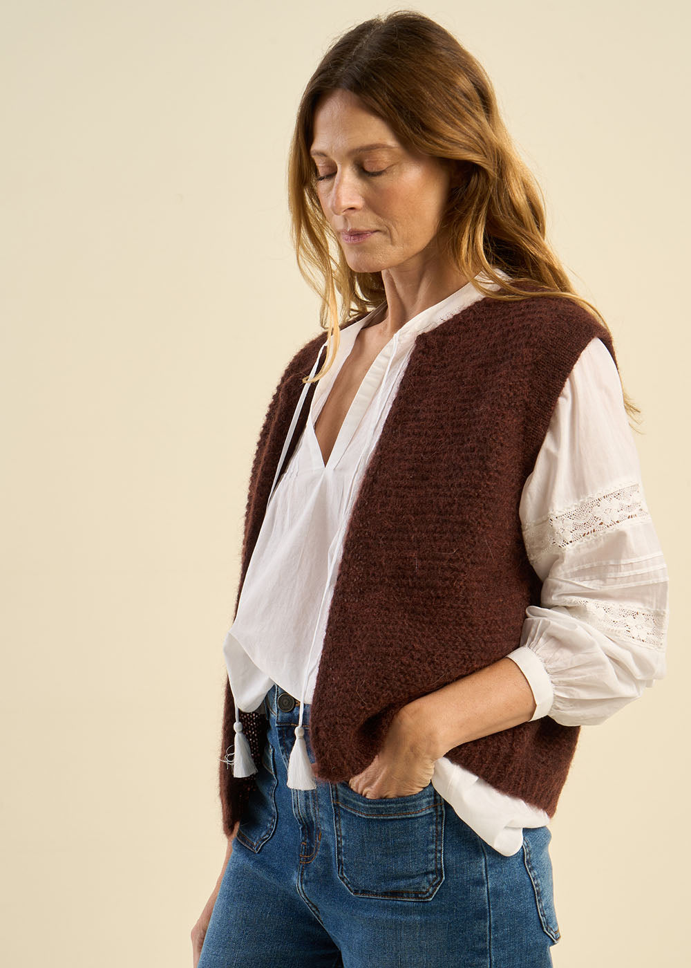 GOTANA Gilet court sans manches en mohair - 4 - Sud Express - Sud Express