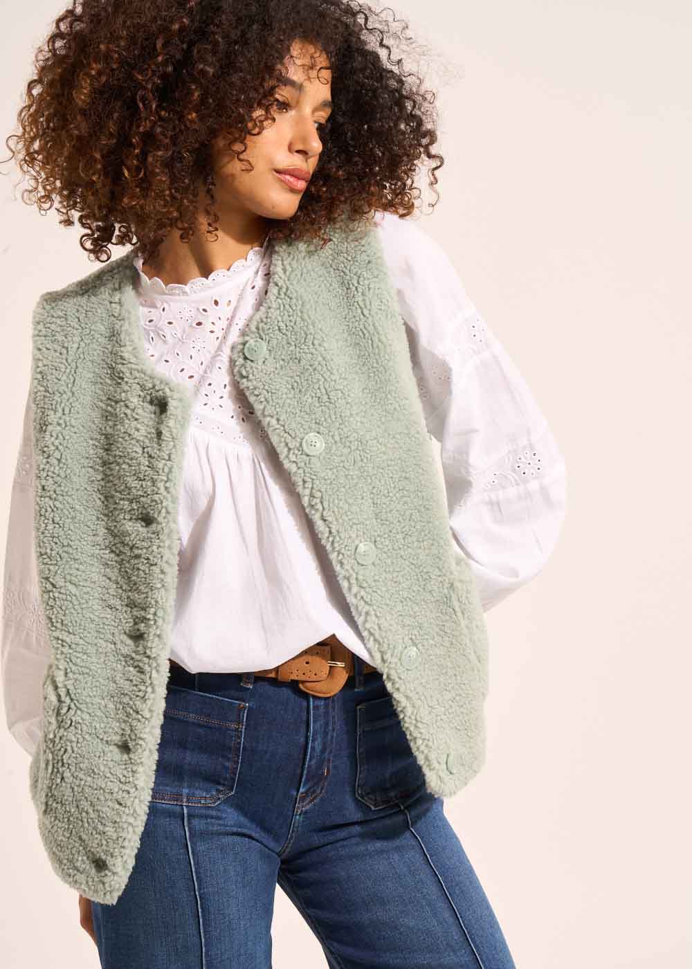 GLADYM Gilet sans manches en fausse fourrure - 1 - Sud Express - Sud Express