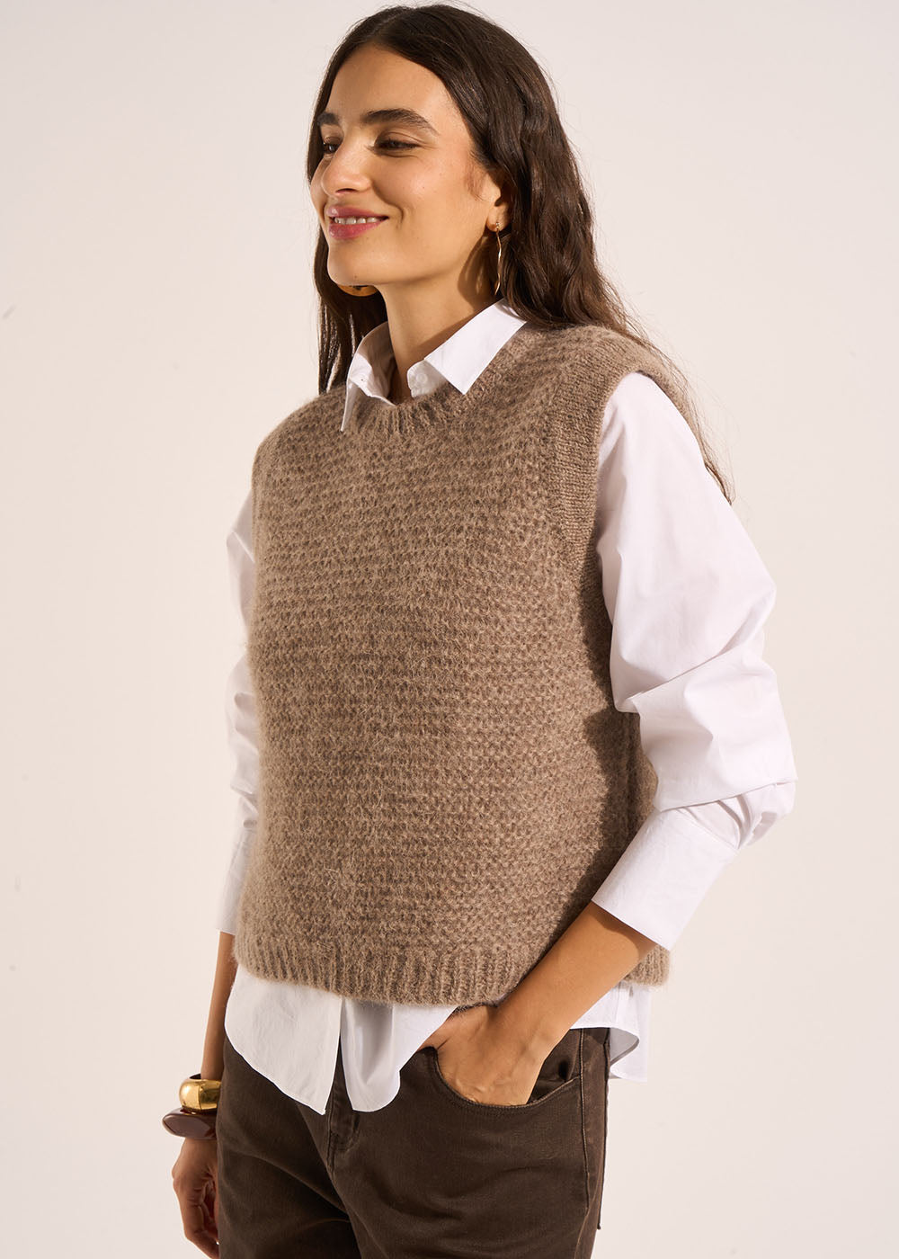 MOTANA Pull à col rond sans manches - 1 - Sud Express - Sud Express