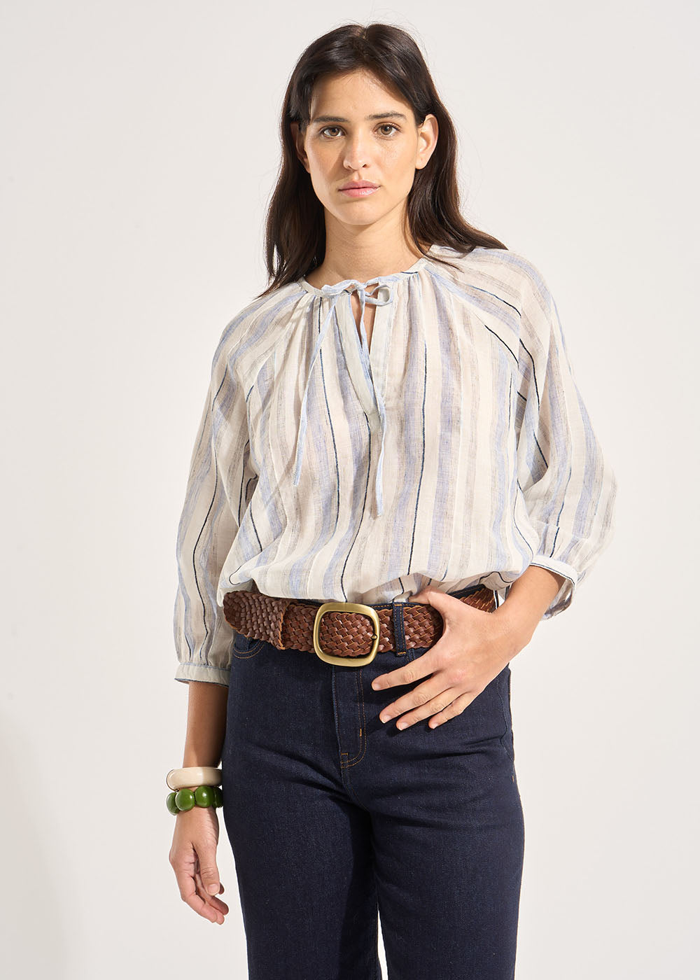 CRYSTAL Ceinture large tressée en cuir - 4 - Sud Express - Sud Express