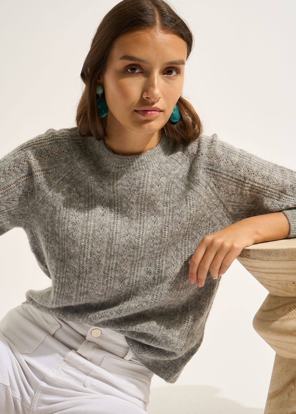 MALICIA Pull col rond avec manches raglan larges - 1 - Sud Express - Sud Express