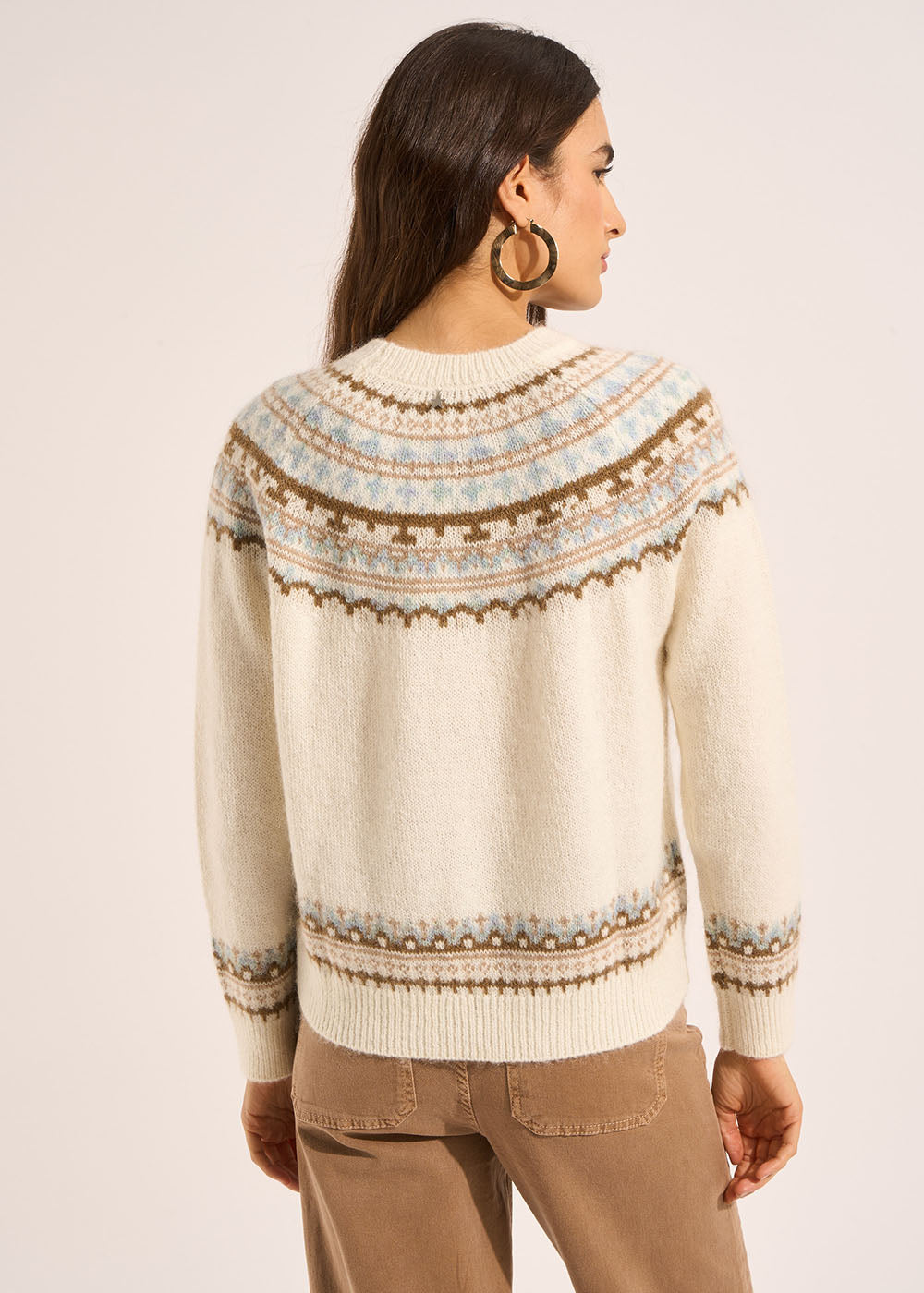 MISLANDA Pull col rond maille chaude à motifs - 3 - Sud Express - Sud Express