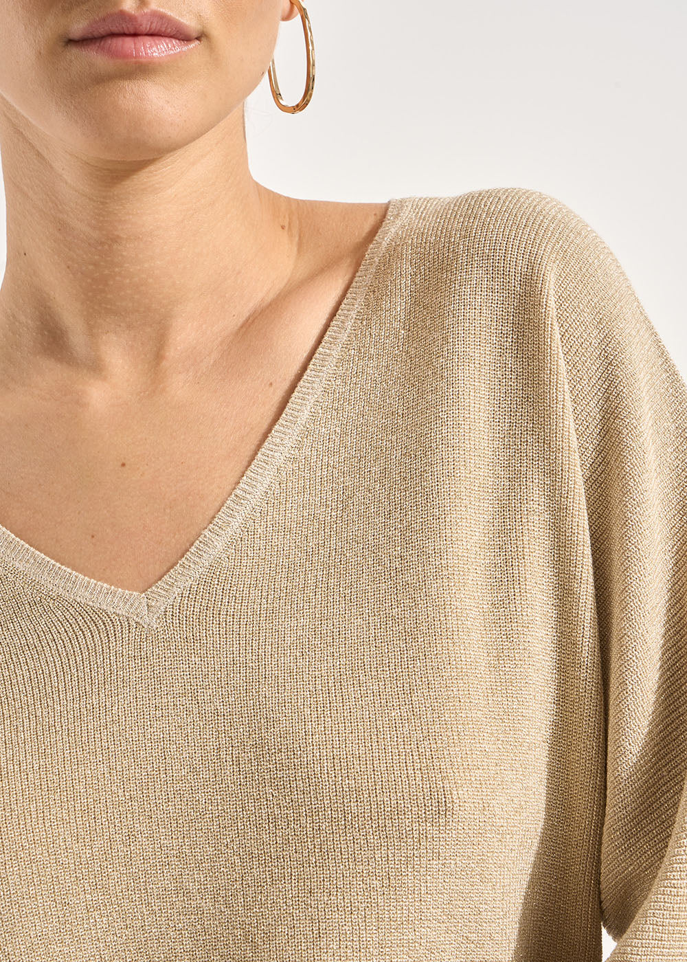 MACARENOU Pull col V manches chauve-souris avec fils lurex - 4 - Sud Express - Sud Express