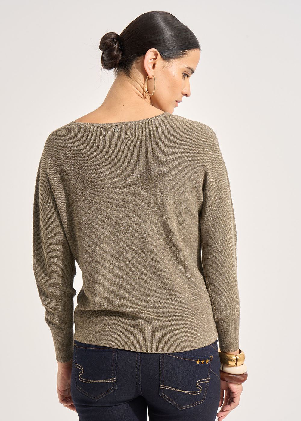 MACARENOU Pull col V manches chauve-souris avec fils lurex - 3 - Sud Express - Sud Express