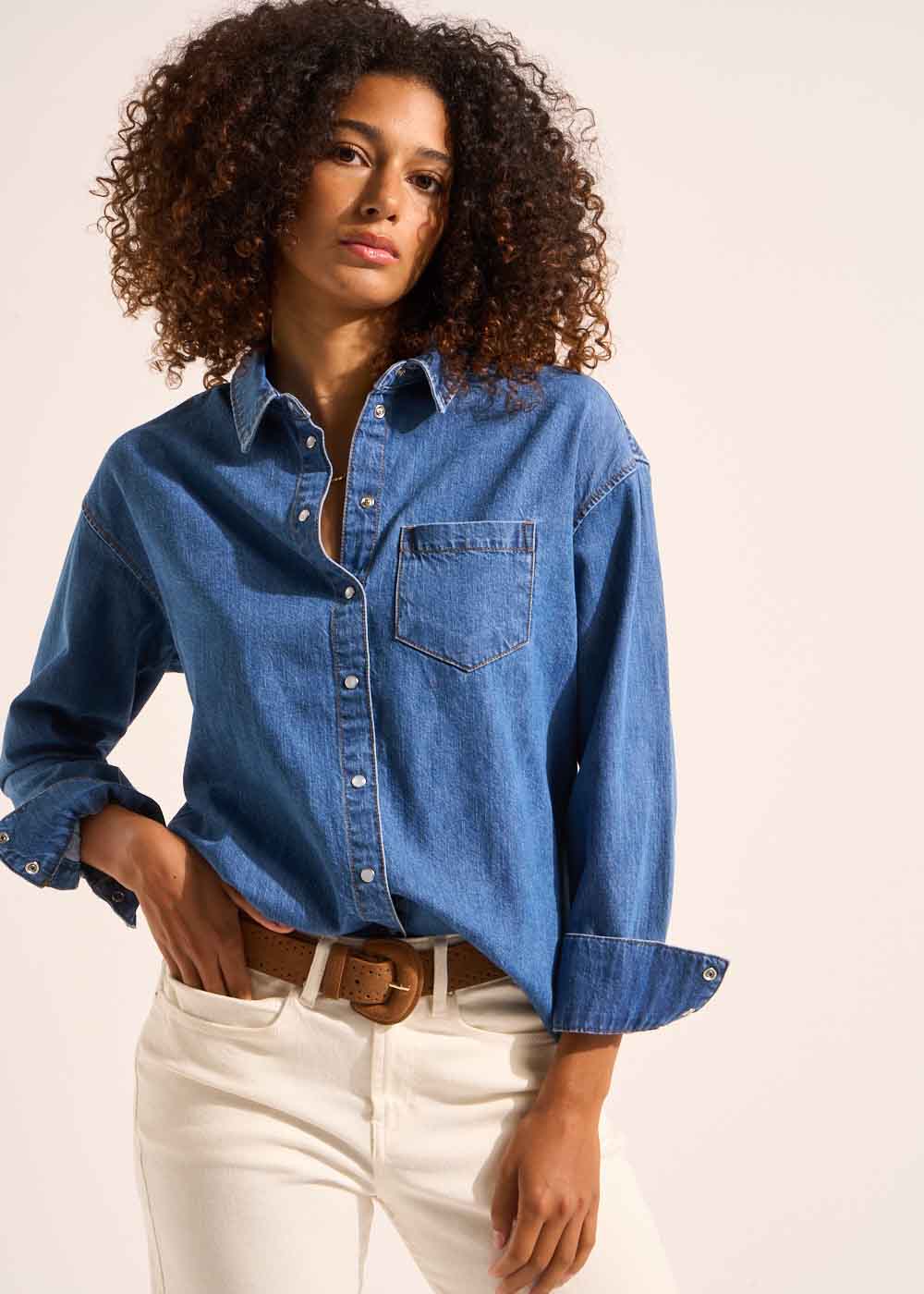 CURTIS Chemise demin ample - 1 - Sud Express - Sud Express
