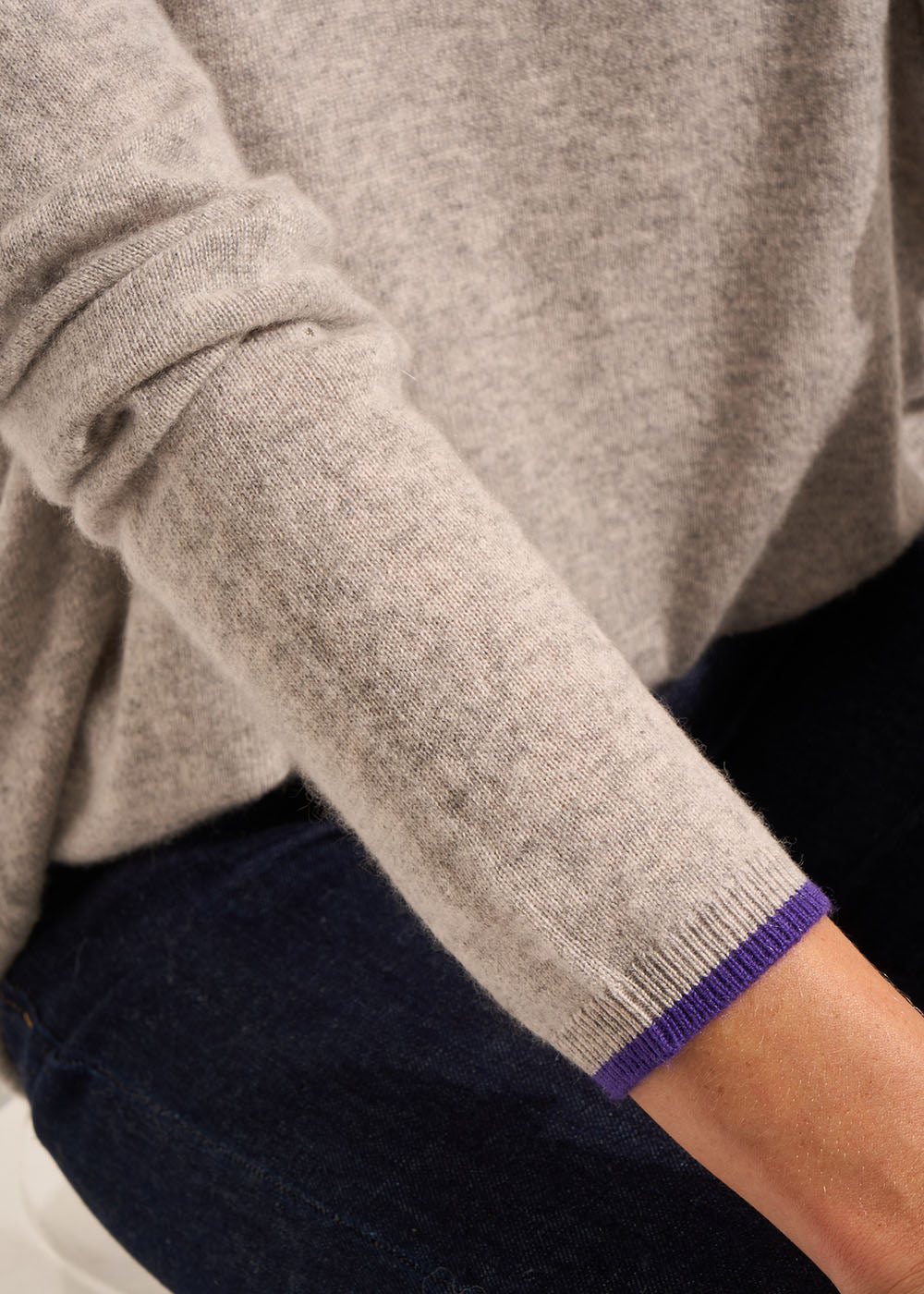 MAJOJO Pull en cachemire à col V et manches longues - 4 - Sud Express - Sud Express