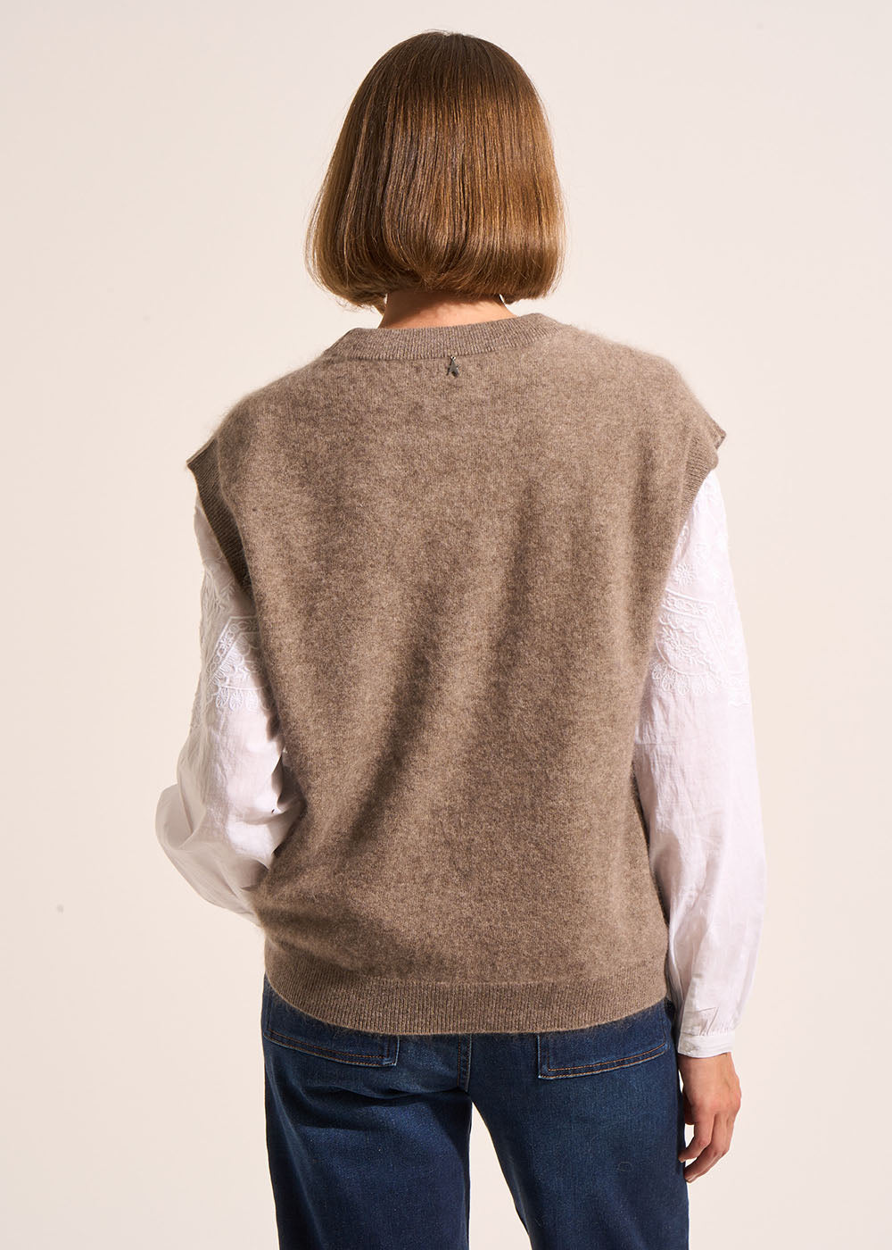 MARTHE Pull ample sans manches à col rond - 3 - Sud Express - Sud Express