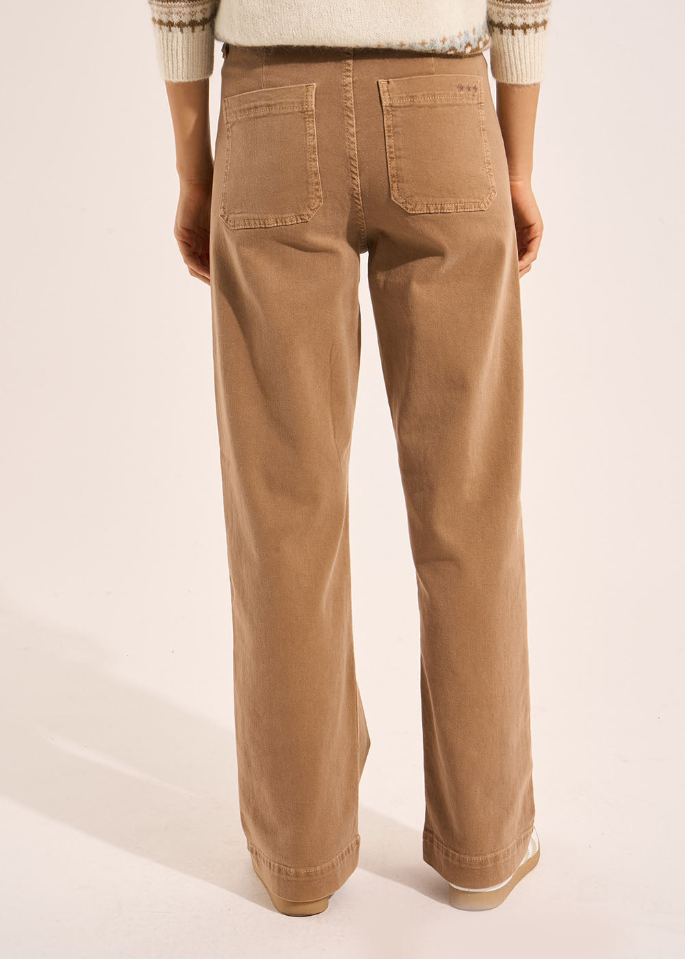 STACY Pantalon coupe large en coton taille haute - 3 - Sud Express - Sud Express