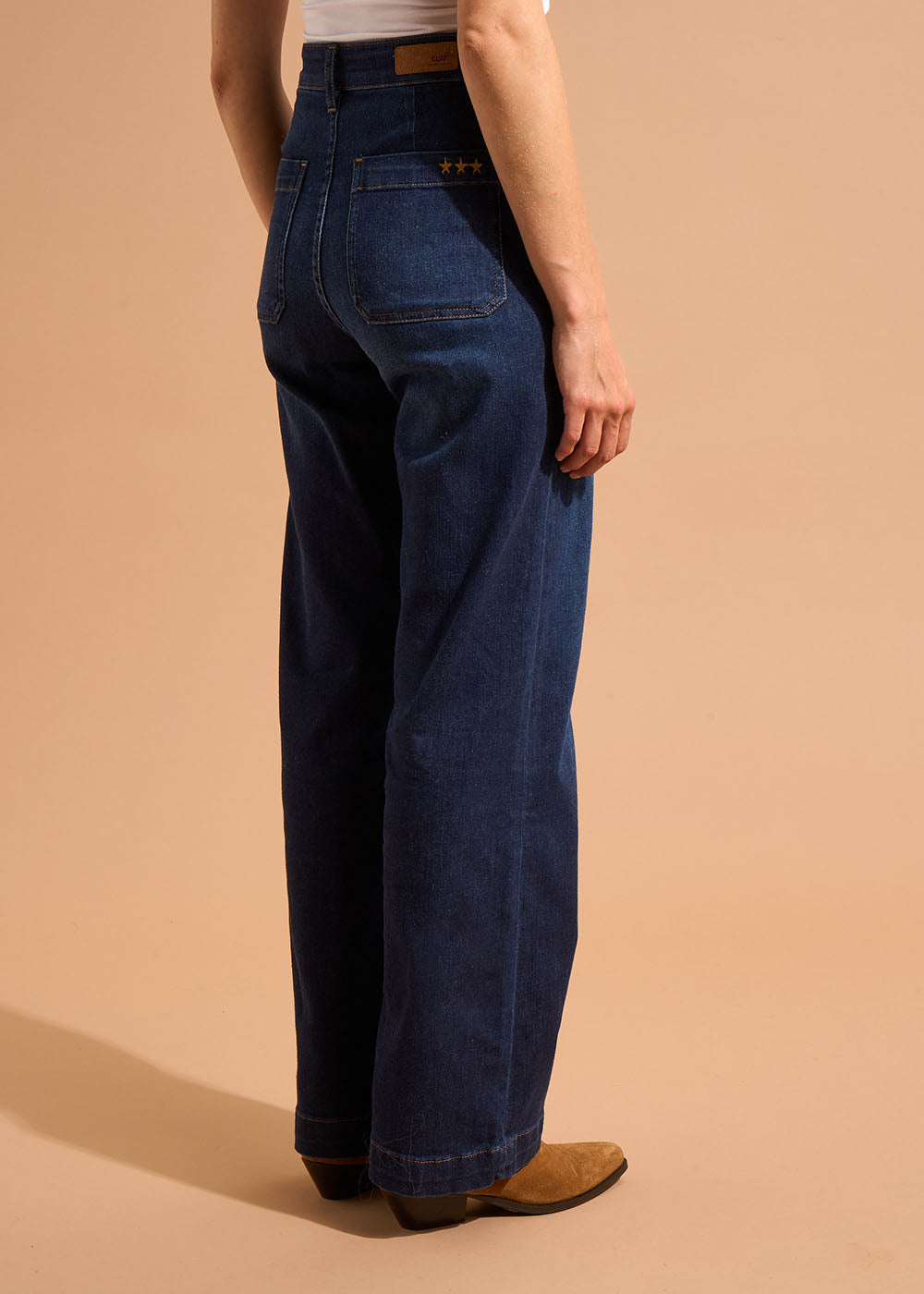 STACY  Jean à jambes larges avec revers et taille haute - 4 - Sud Express - Sud Express
