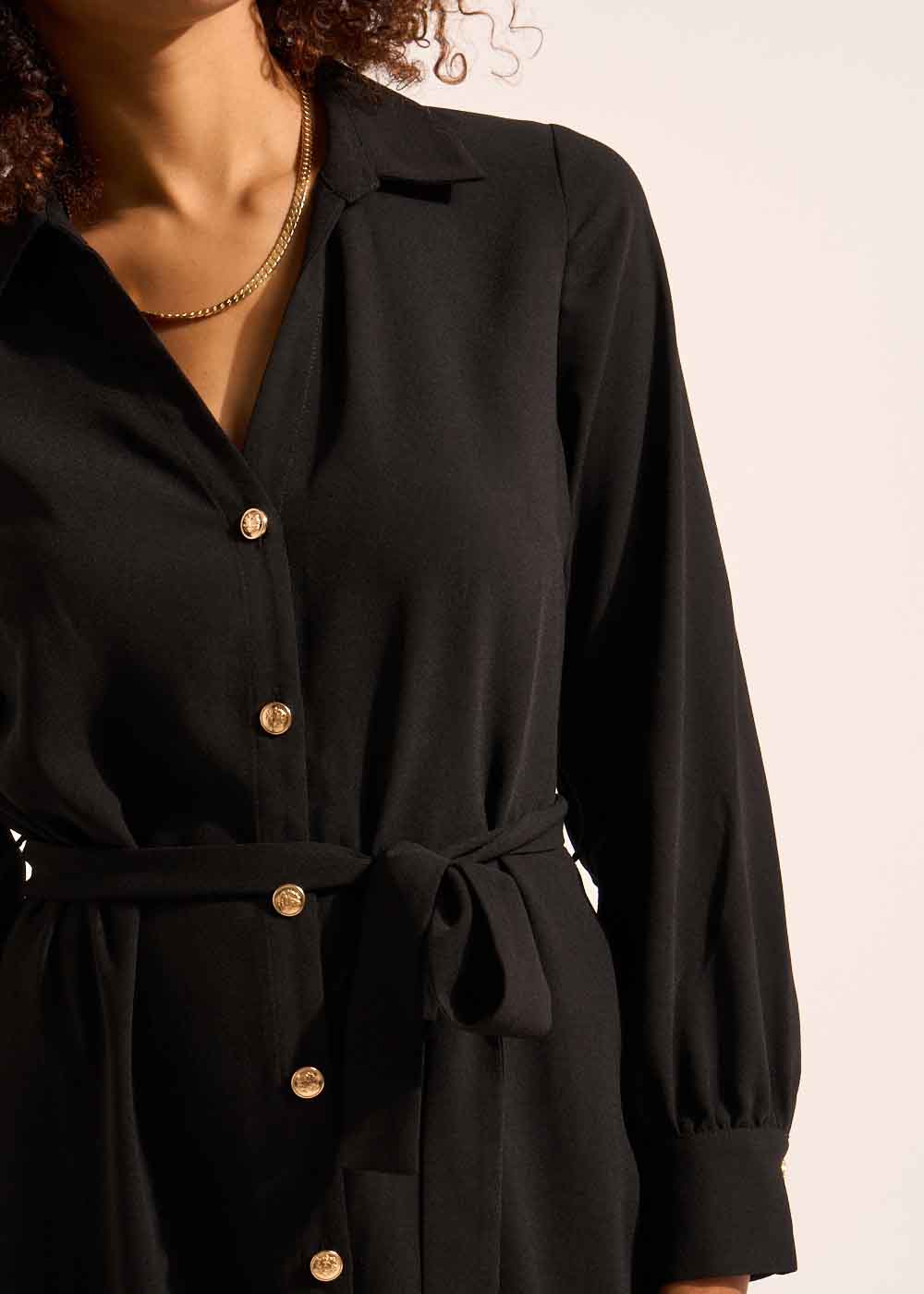 RIMERIA Robe longue à nouer à la taille avec manches longues - 4 - Sud Express - Sud Express