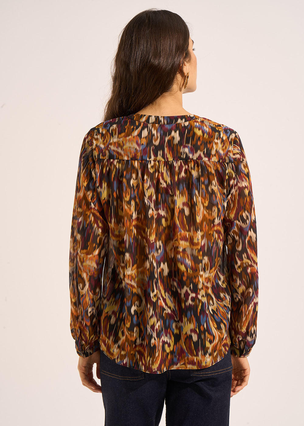 TILOYA Blouse ample à manches longues imprimé multicolore - 3 - Sud Express - Sud Express