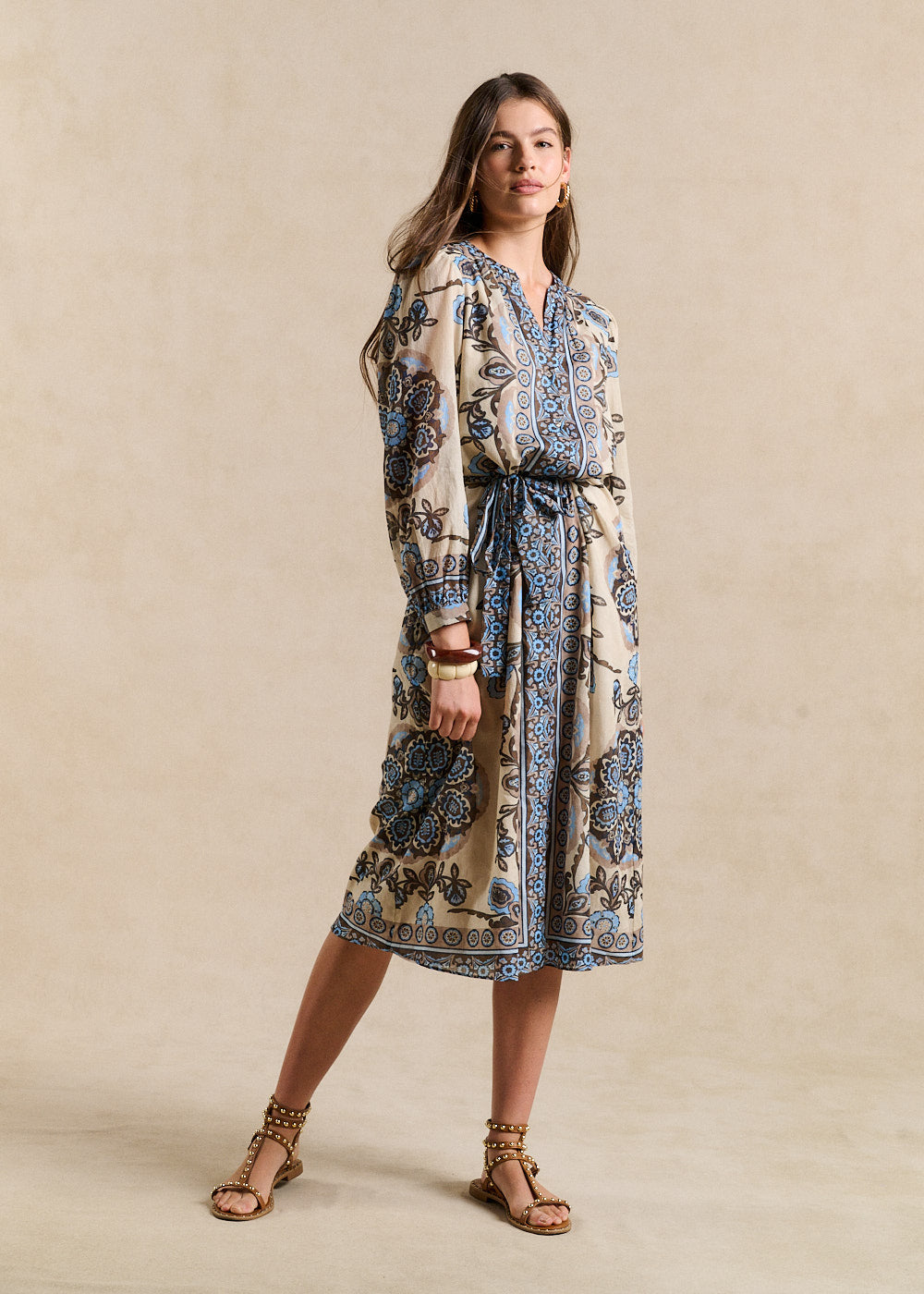 ROOPA Robe midi en coton imprimé cachemire - 1 - Sud Express - Sud Express