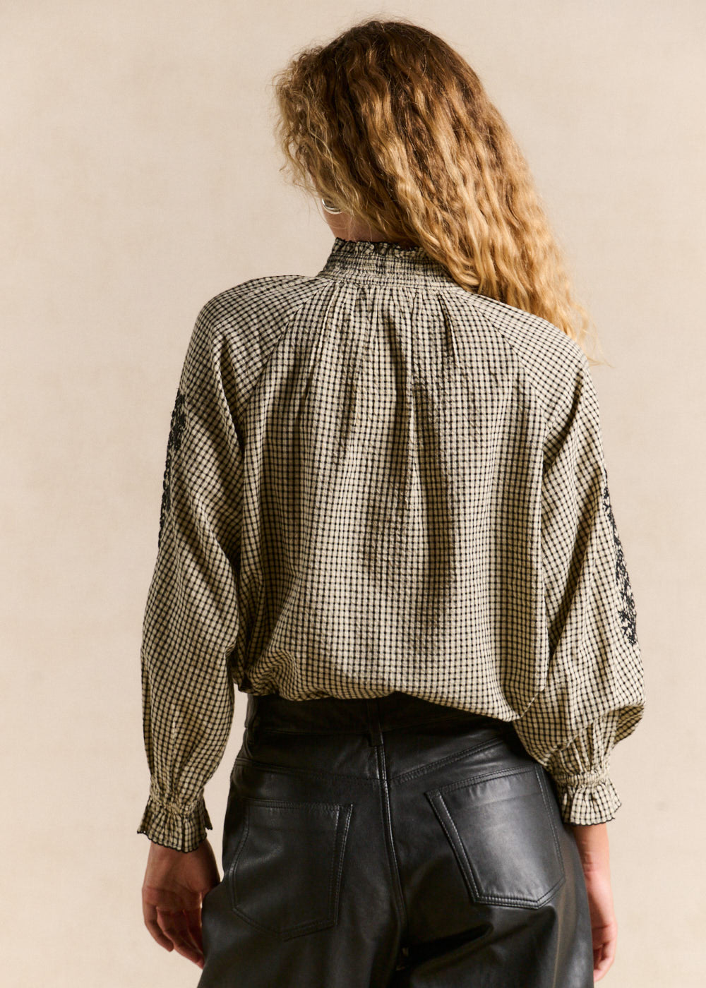TARNIA Blouse vichy coton brodé - 3 - Sud Express - Sud Express