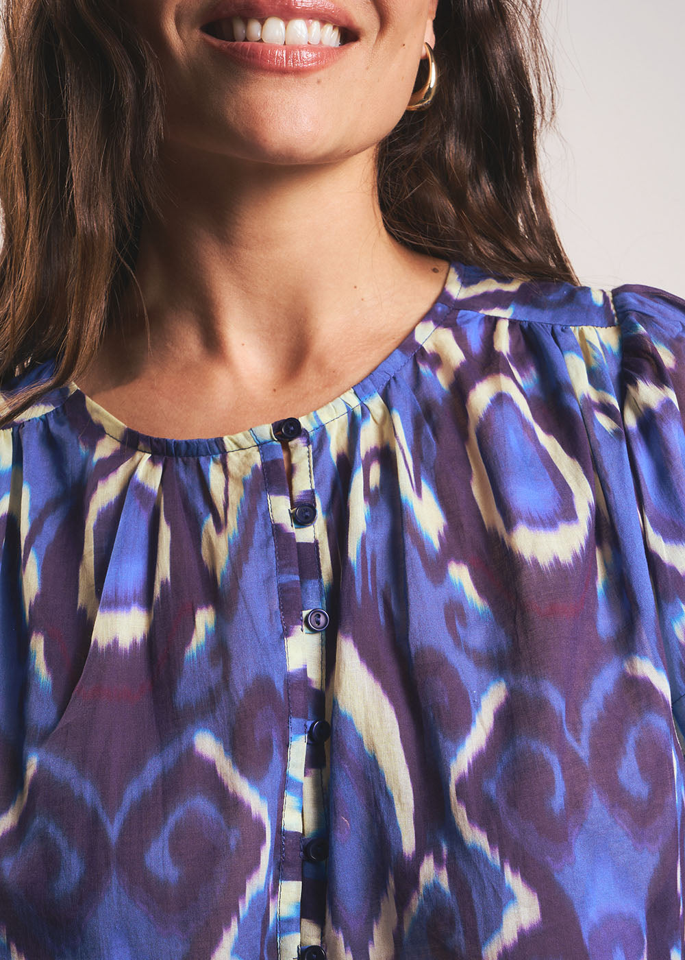 Blouse imprimée ikat - Sud Express - 2 - Sud Express