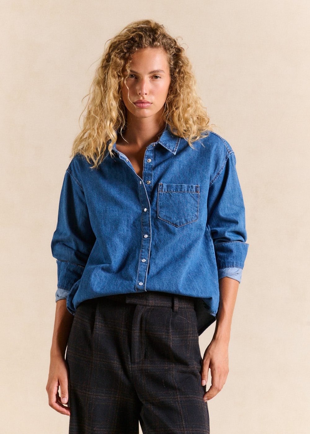 CURTIS Chemise demin ample - 1 - Sud Express - Sud Express
