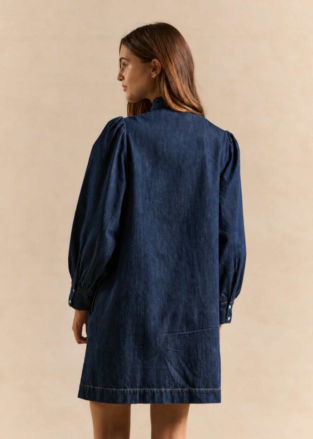 RALINIA Robe courte en denim col lavallière - 3 - Sud Express - Sud Express
