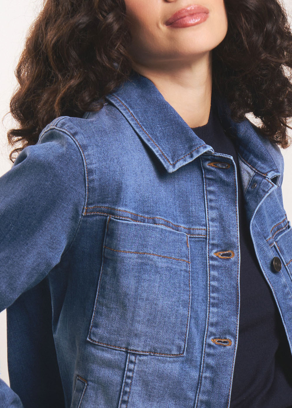 Veste en denim structurée - Sud Express - 4 - Sud Express