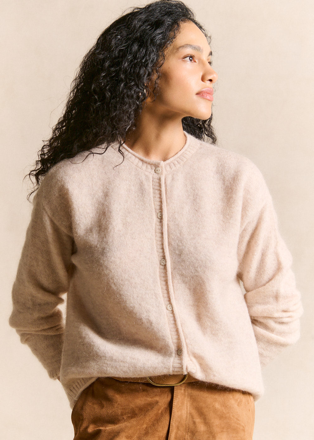 Gilet cardigan en mohair col rond - Sud Express - 4 - Sud Express