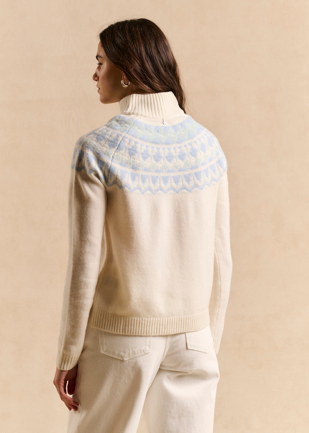Pull laine col zippé jacquard - Sud Express - 3 - Sud Express