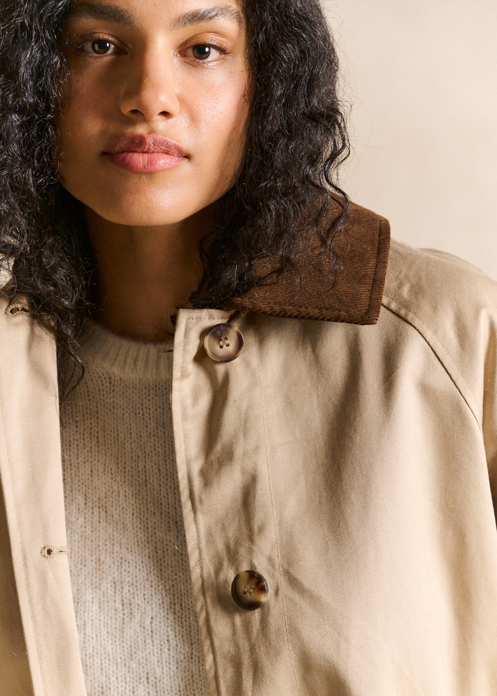Trench twill col velours amovible - Sud Express - 2 - Sud Express
