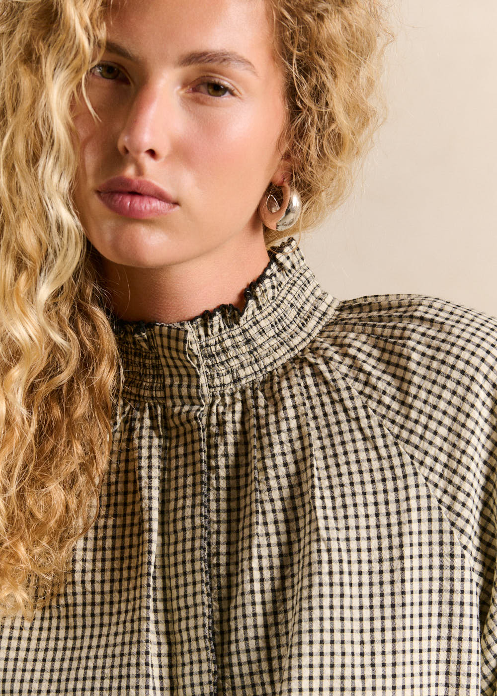 TARNIA Blouse vichy coton brodé - 2 - Sud Express - Sud Express
