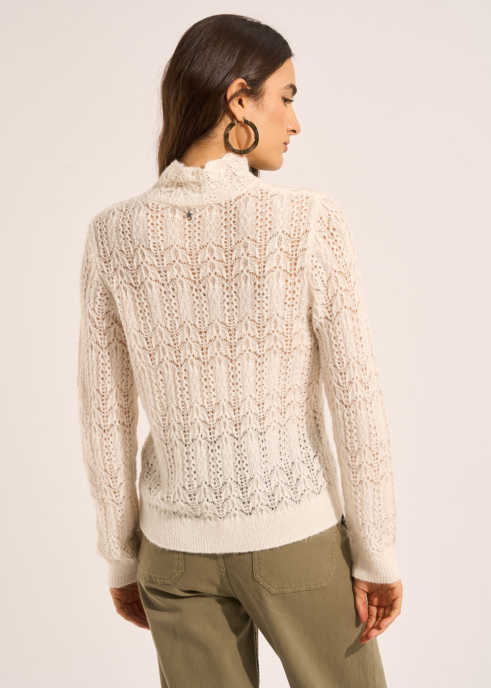 Pull fin col montant dentelle - Sud Express - 3 - Sud Express