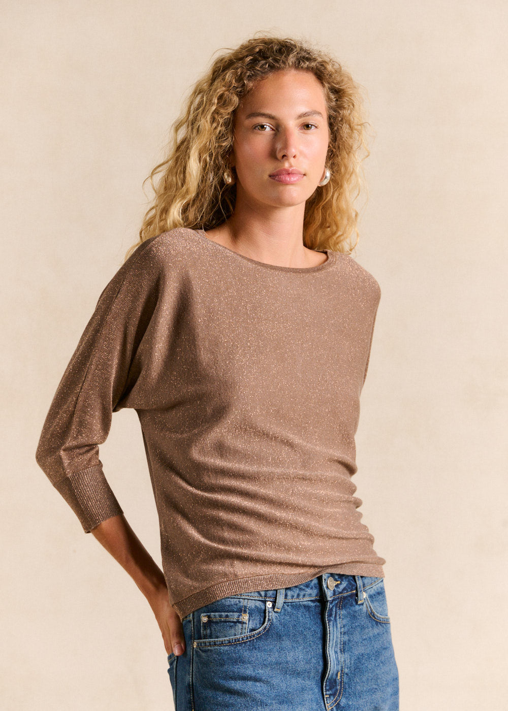 Pull col rond avec fibres métallisées - Sud Express - 4 - Sud Express