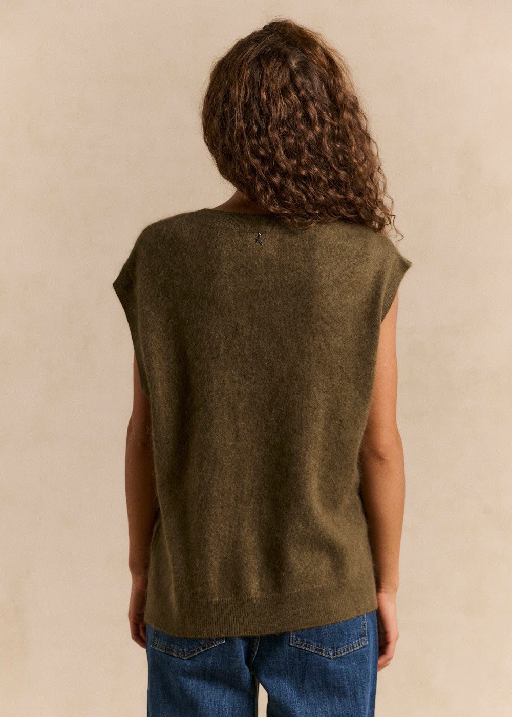 Pull sans manches ample en laine et cachemire - Sud Express - 3 - Sud Express