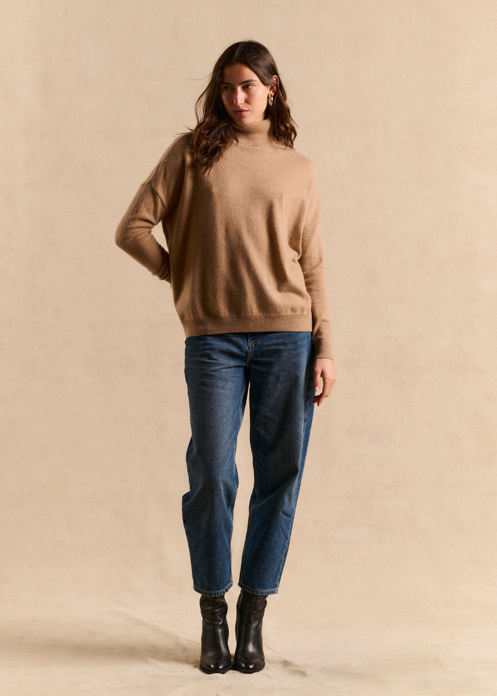 Pull cachemire col montant coupe large - Sud Express - 1 - Sud Express