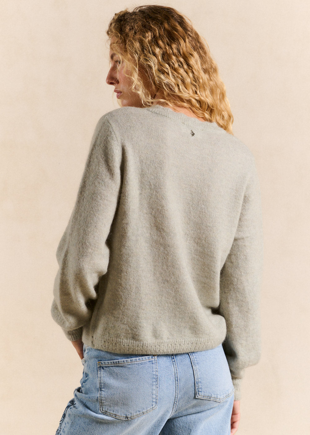Gilet cardigan en mohair maille ajourée - Sud Express - 3 - Sud Express