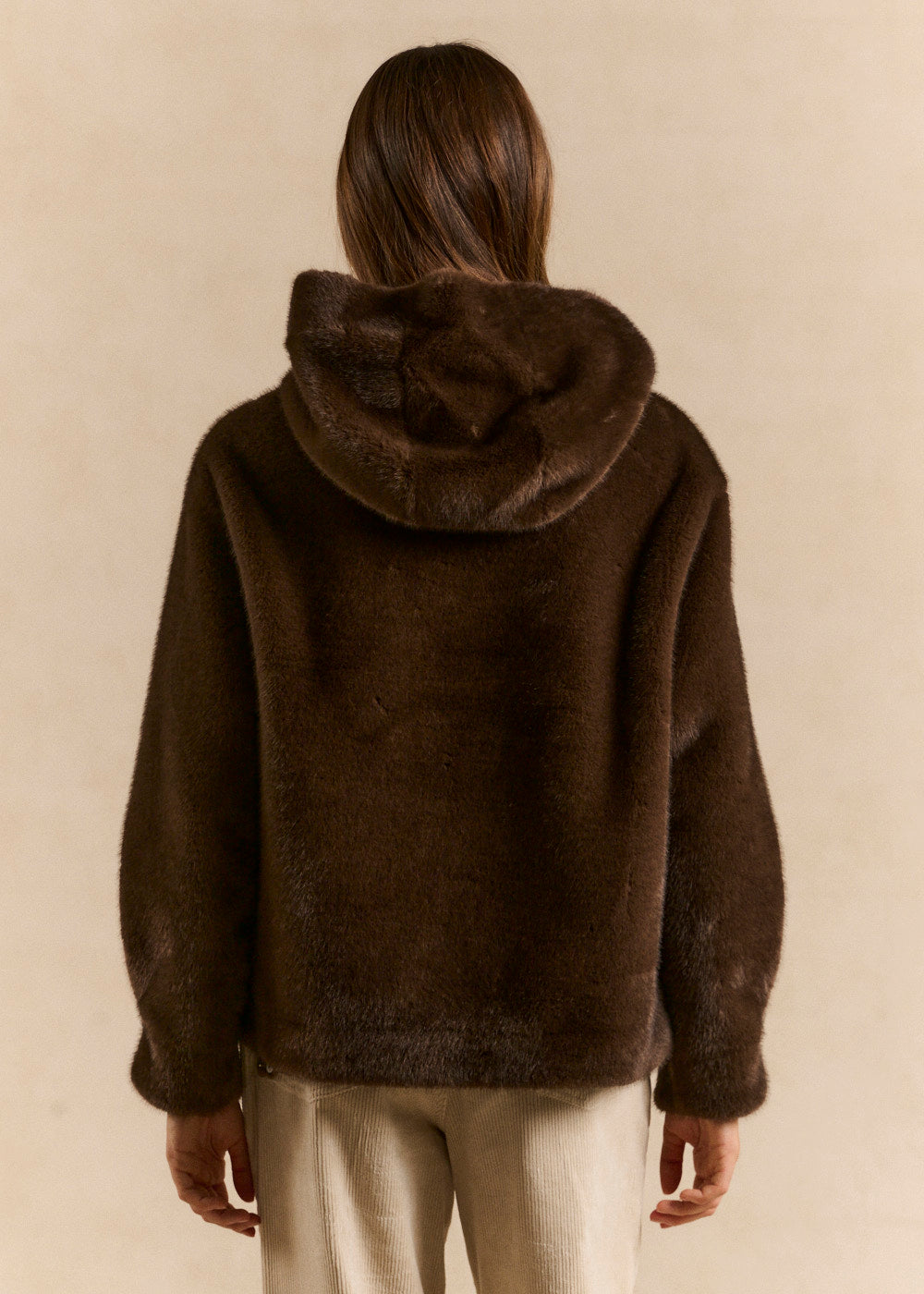 Manteau mi long en fausse fourrure à capuche - Sud Express - 3 - Sud Express