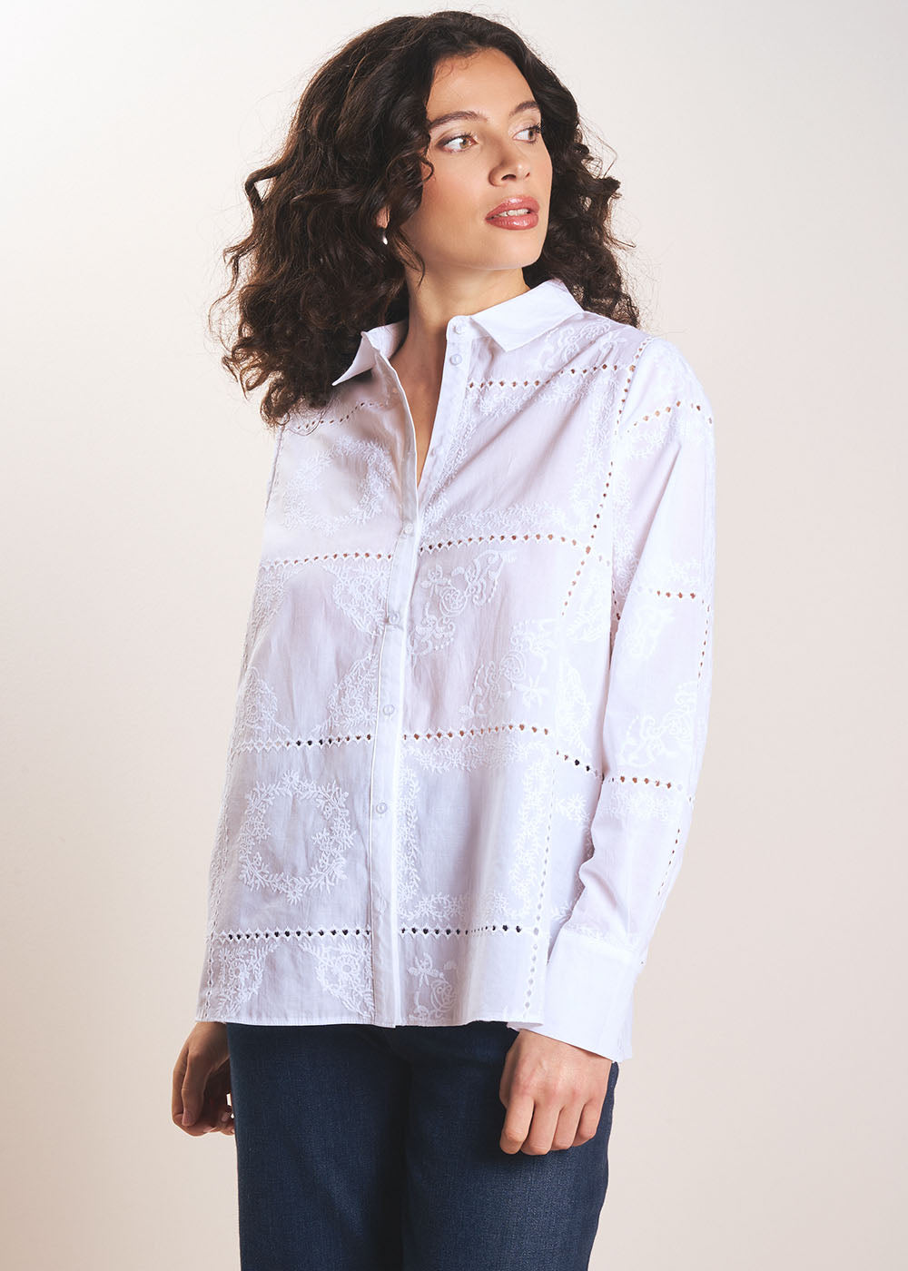 Chemise en coton brodé - Sud Express - 5 - Sud Express