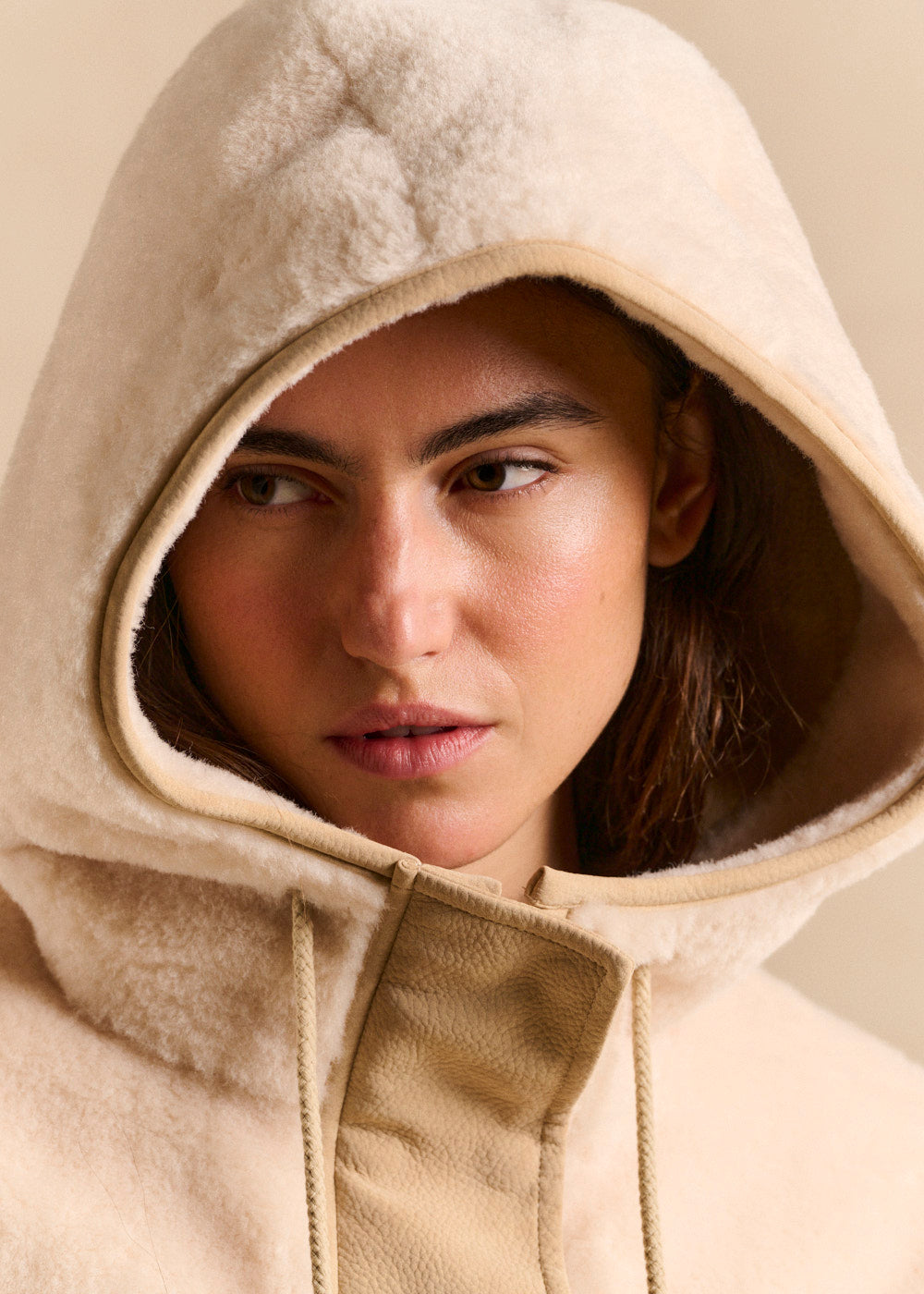 Mixed-material hooded coat - Sud Express - 7 - Sud Express