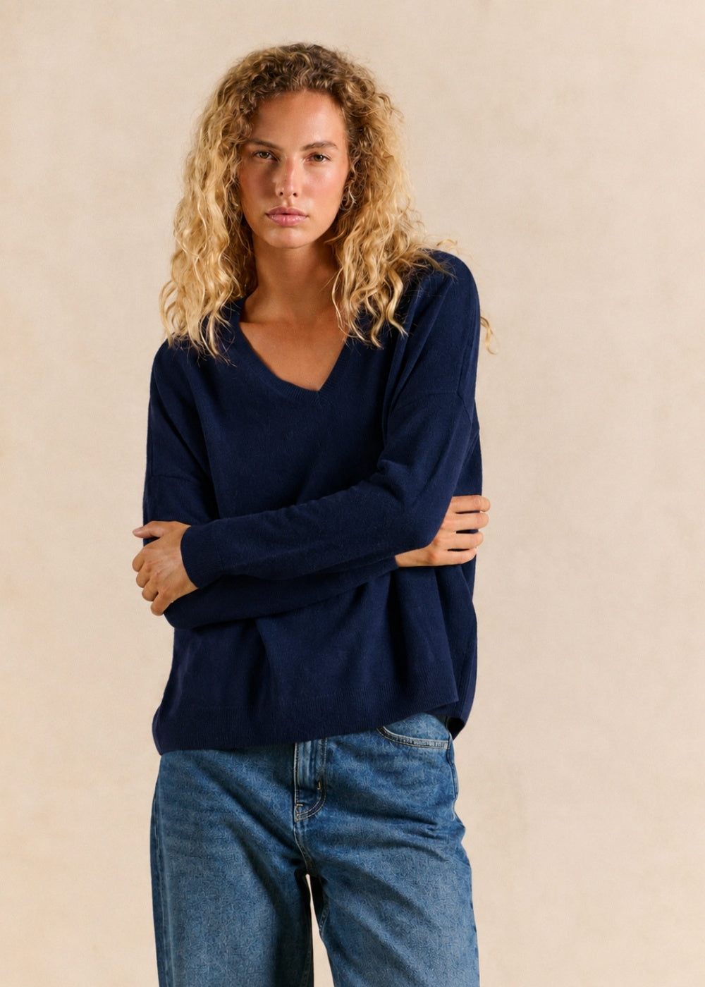 Pull cachemire col V ample - Sud Express - 3 - Sud Express