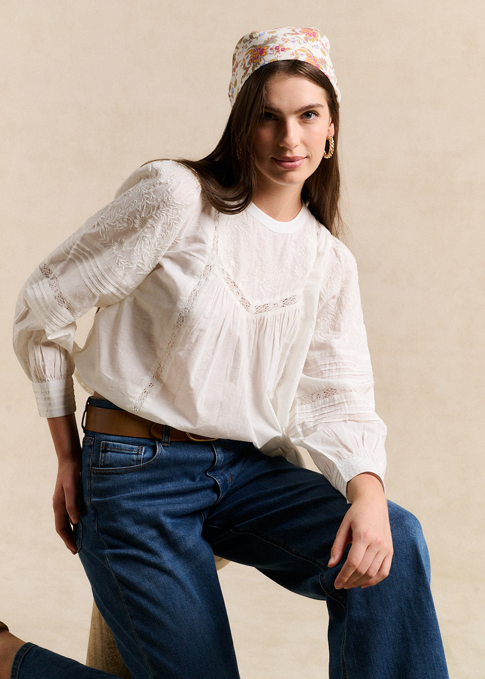 TALLIA Blouse en voile de coton brodée - 1 - Sud Express - Sud Express