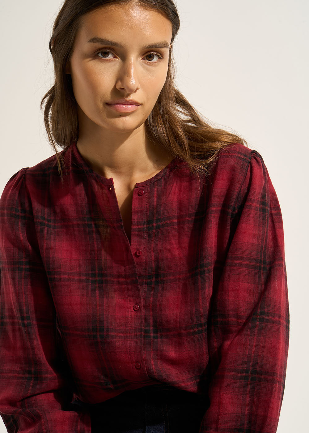 Chemise tartan ample avec épaules tombantes - Sud Express - 5 - Sud Express