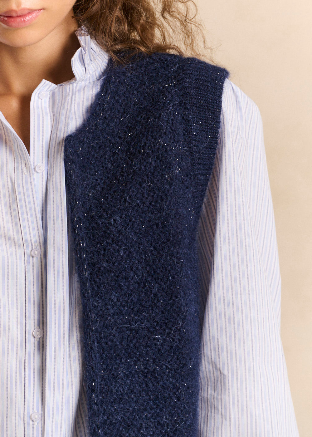 GOTANAX Gilet sans manches en mohair fils métallisés - 2 - Sud Express - Sud Express