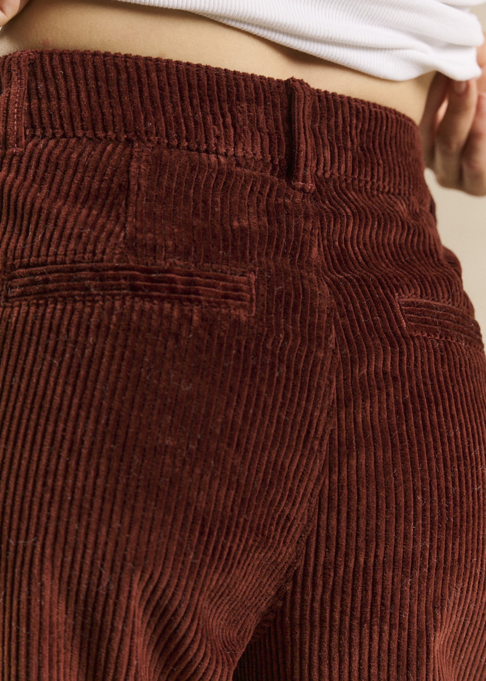 Pantalon large en velours de coton taille haute - Sud Express - 4 - Sud Express