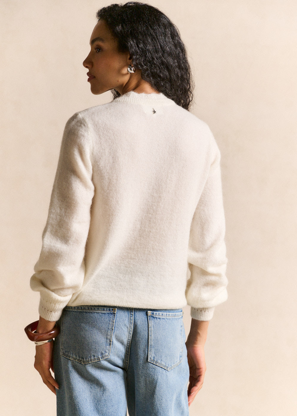Gilet cardigan en mohair maille ajourée - Sud Express - 3 - Sud Express
