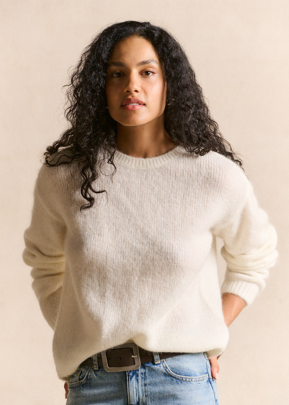 Pull col rond en mohair manches longues - Sud Express - 1 - Sud Express