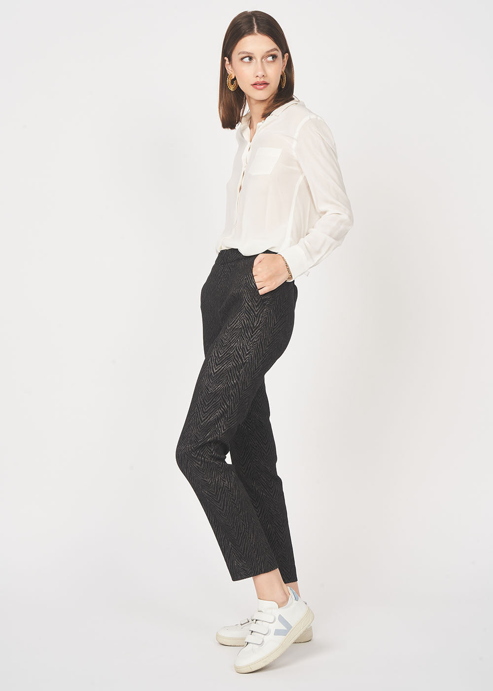 PINTI Pantalon de ville en jacquard zébré - 2 - Sud Express - Sud Express