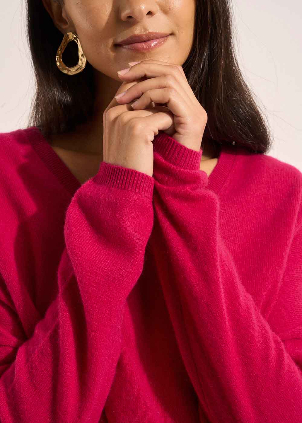 MONJOE Pull en 100% cachemire à Col V - 2 - Sud Express - Sud Express