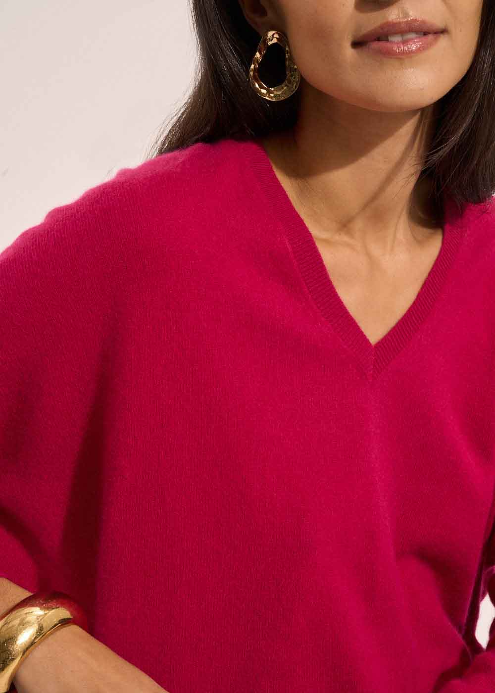 Pull en 100% cachemire à Col V - Sud Express - 5 - Sud Express