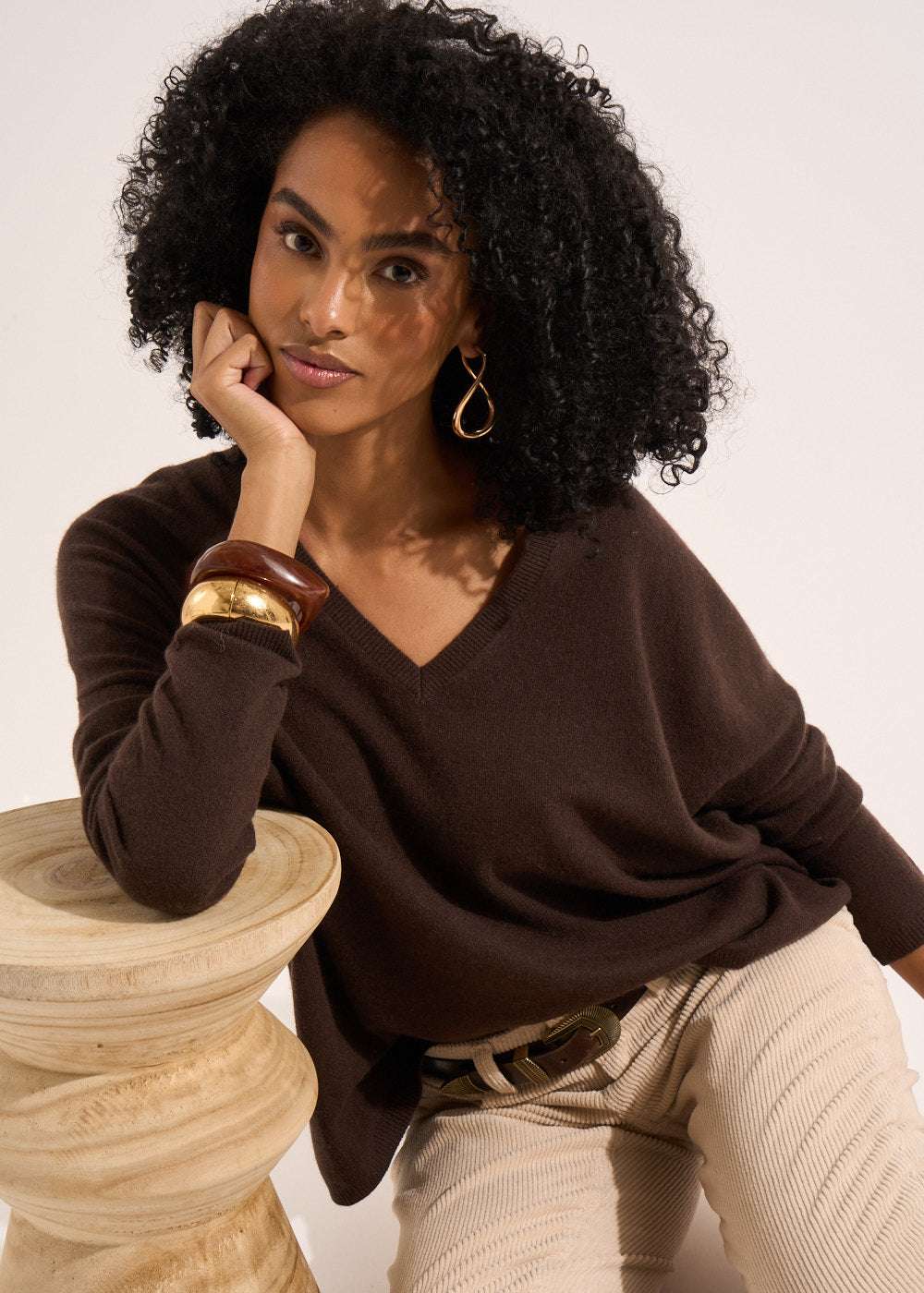 Pull en 100% cachemire à Col V - Sud Express - 1 - Sud Express