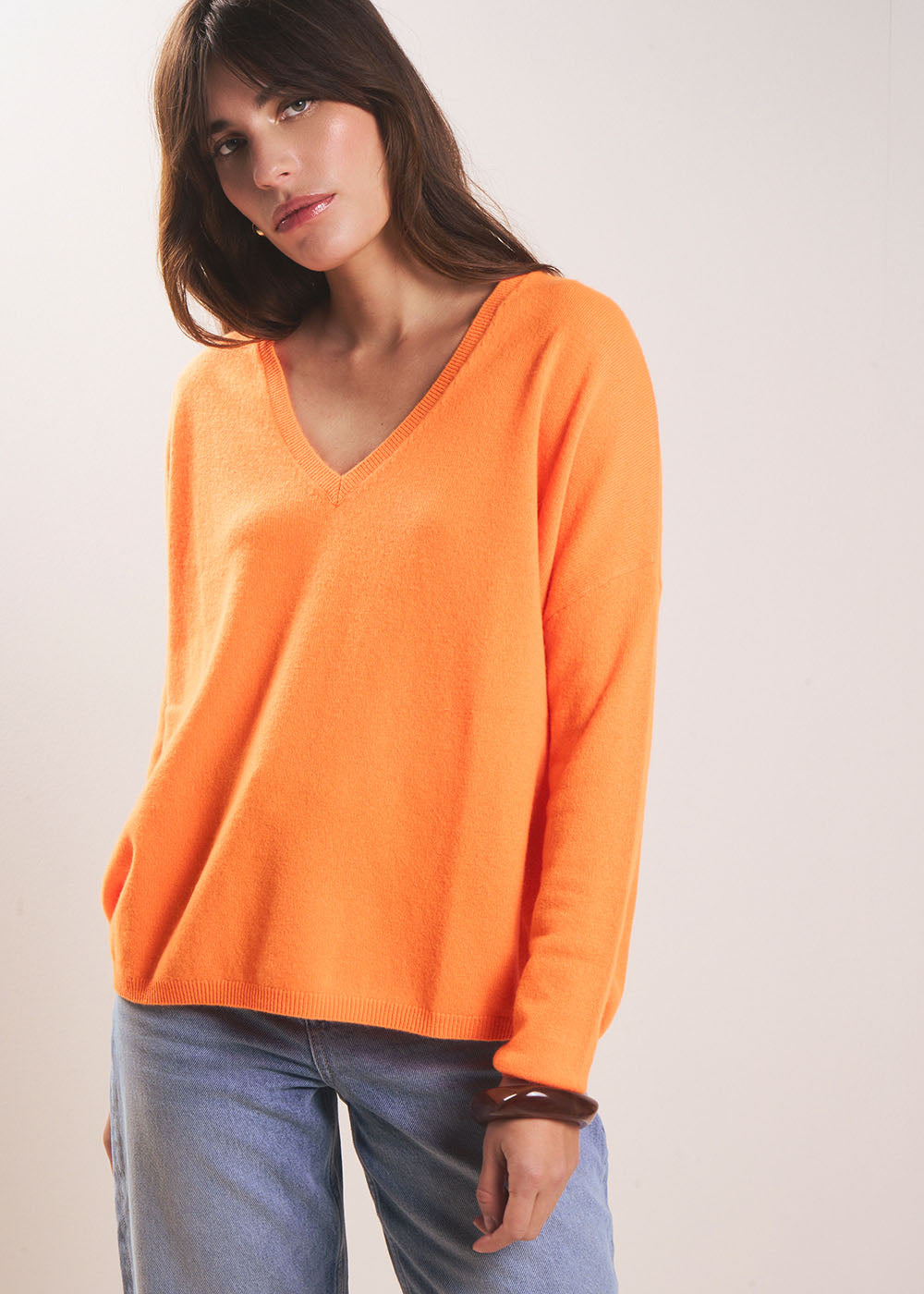 Pull en 100% cachemire à Col V - Sud Express - 4 - Sud Express